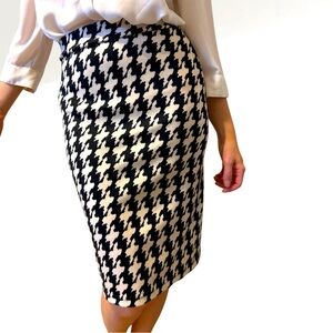 Locally made in Portland midi skirt with houndstooth print